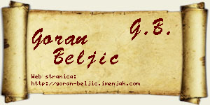 Goran Beljić vizit kartica